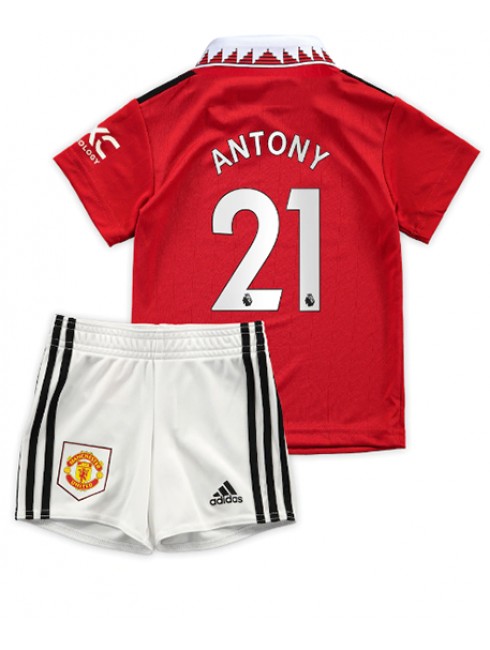Manchester United Antony #21 Heimtrikotsatz für Kinder 2022-23 Kurzarm (+ Kurze Hosen)
